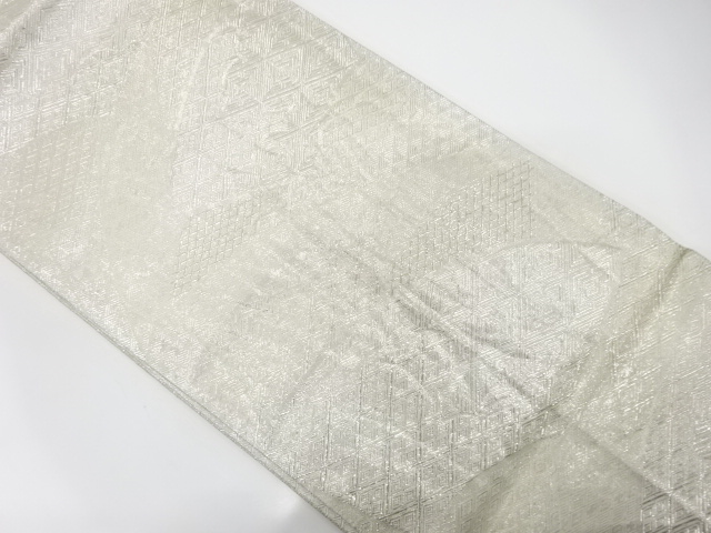 アンティーク　佐賀錦　地紙に古典柄織り出し全通袋帯（材料）